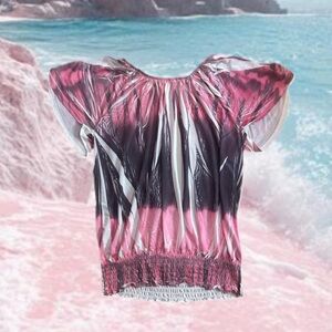 Pink and Black Women's Top Cyber Mesh Slinky Fairycore Whimsy whimisigoth shirt